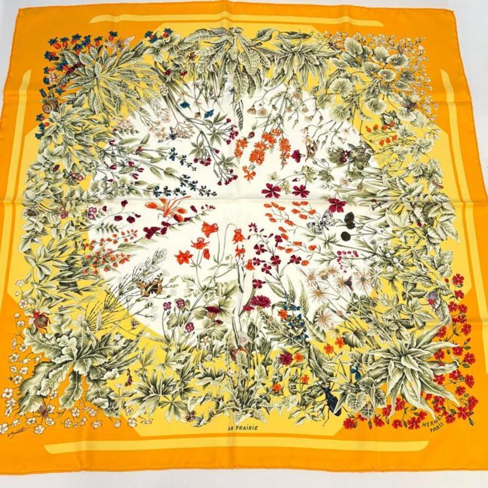 HERMES Orange Silk Scarf
